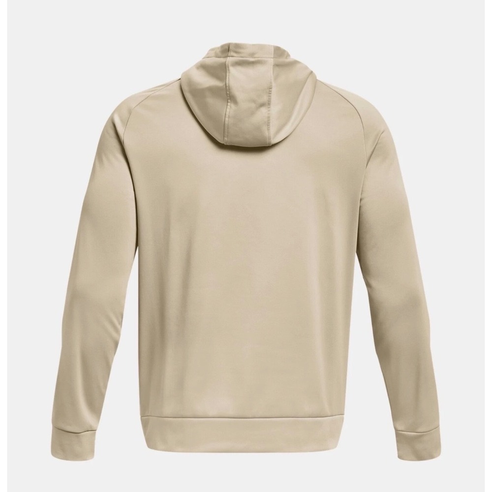 Under Armour Mems Size Large Tan Hoodie Fleece Hooded Sweatshirt Kangaroo Pocket - Picture 9 of 12